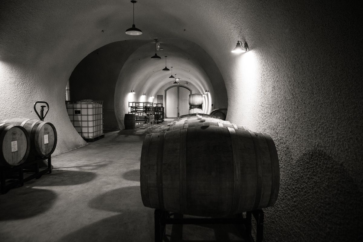 Forthright Winery Cave Barrels